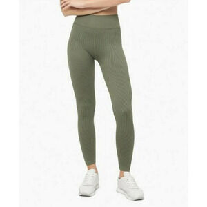Calvin Klein Performance Women Ribbed High Waist Leggings Green Size XL